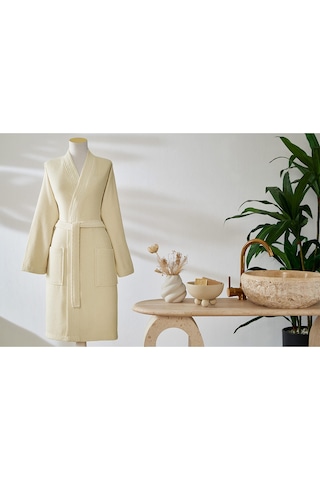 Özdilek Quadruple Kimono Bornoz Açık Sarı