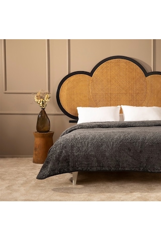 Apricitas Elegant Emboss Çift Kişilik Battaniye Antrasit -