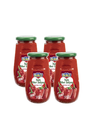 Burcu Tatlı Biber Salçası 600 Gr Cam 4 Lü
