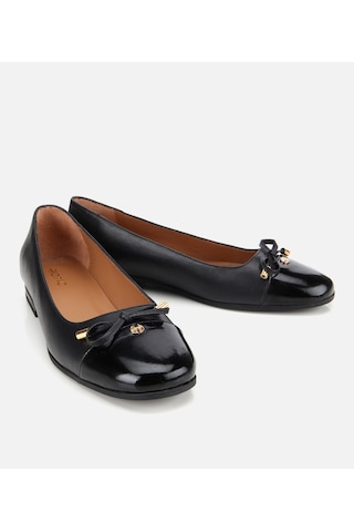 Hotiç Kadın Rugan Deri Siyah Fiyonk Detaylı Babet 01ayh313530a100 Siyah