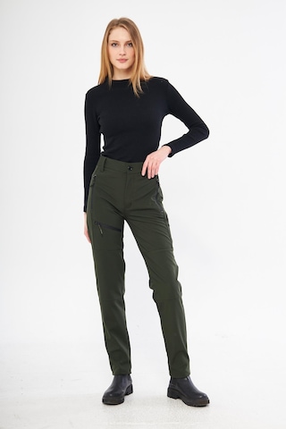 Ghassy Co. Kadın İçi Polarlı Tactical Outdoor Su Geçirmez Softshell Pantolon 001 Haki
