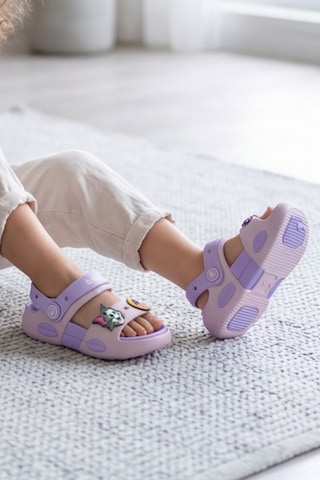 Supernova Ultra Konfor Çift Tabanlı Ortopedik Bebek Ve Çocuk Sandalet Terlik 25-36 Beden Lila