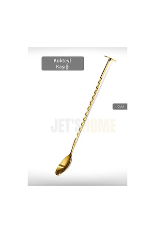 Gold Kokteyl Kaşığı Paslanmaz Barista Kaşığı Pratik Barmen Kaşığı Çelik 30 Cm