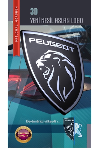 Peugeot Eğimli Yeni Aslan 3d Logo