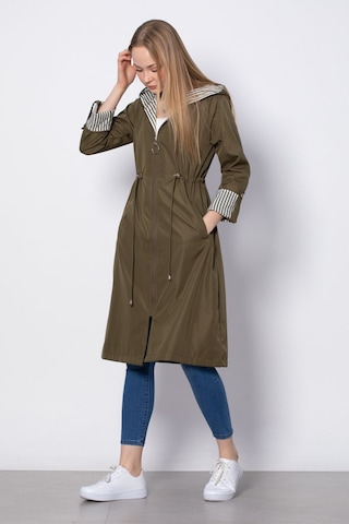 Beli Büzgülü Trençkot - Haki-haki Haki