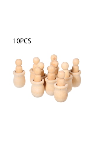 Fosenze 10'lu Ahşap Bebek Seti - Dıy Boyama Ve Dekorasyon İçin El Yapımı Oyuncak Diğer