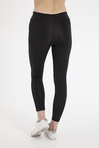 Crozwise Kadın Siyah Micro Cepli Tayt Düz Günlük Spor SiYAH
