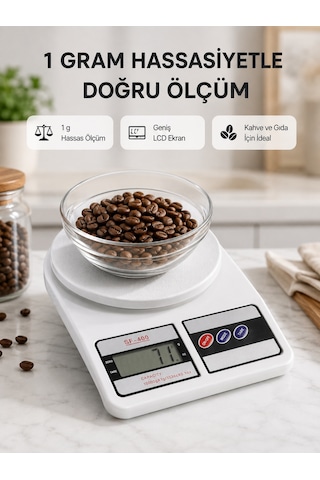 Lcd Ekranlı Hassas Dijital Mutfak Terazisi 5kg Kapasite, 1g Hassasiyet Yeni Nesil - Lisinya Çok Renkli