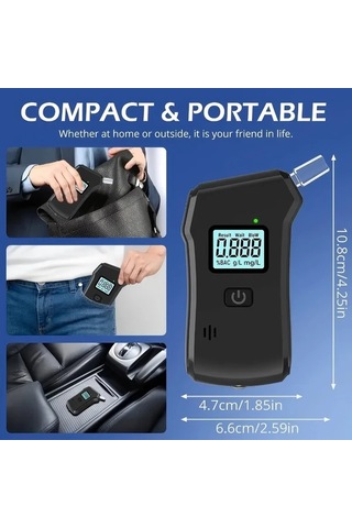 Willowhaven Black Alkometre Lcd Ekranlı 5 Ağızlık Hediyeli Kişisel Ve Ticari Kullanım İçin Taşınabilir