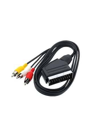 Tek-iş Scart 3 Rca Video Audio 3 Tos Uydu Dvd Kablo Lcd Tüplü Televizyon Uydu Bağlantı 1.2mt
