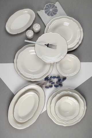 Porser Platin Yaldız Fulya Yemek Takımı 12 Kişilik 53 Parça Fly53ykprs1083 Çok Renkli