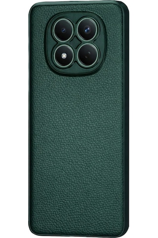 Xiaomi Redmi Note 15 Pro Plus 5g Uyumlu Deri Dokulu Yumuşak Silikon Telefon Kılıfı Kapak Koyu Yeşil