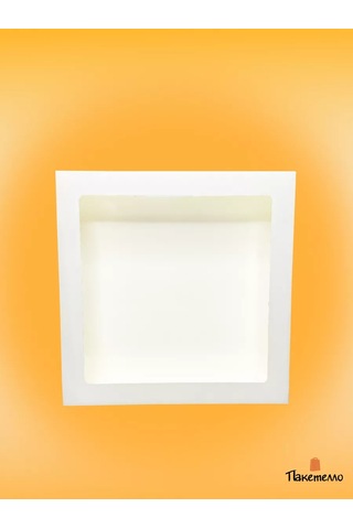 Paketello Beyaz Pencereli Hediye Kutusu 1500ml, 10 Adet 209587466