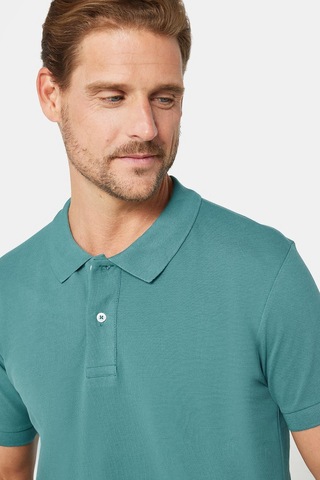 Tudors Erkek Slim Fit Dar Kesim %100 Pamuk Düz Pike Mavi Polo Yaka Tişört-30572 Haki