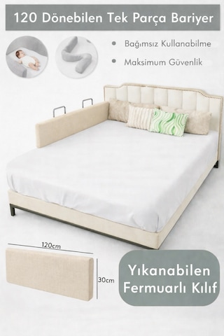 Miralay Yeni Nesil Yatak Bariyeri 120 CM Bej