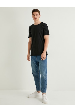 Koton Basic Tişört Slim Fit Bisiklet Yaka Kısa Kollu Siyah 4sam10842hk Siyah