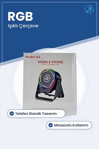Bluetooth Hoparlör Kablosuz Mobil Telefon Standlı Rgb Işıklı Masa