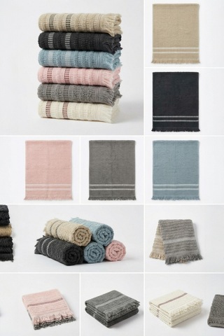 12'li Agros El Havlusu - 50x80 Cm, 170 Gr, %100 Pamuk, Spa Ve Otel Havlusu, Günlük Kullanıma Uygun Çok Renkli