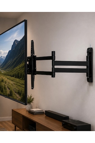 Çift Kollu Tv Askı Aparatı Hareketli Lcd Led Televizyon Askılığı Çok Renkli