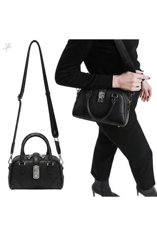 Nas Bag Yeni Sezon Mini Kadın / Kız El, Omuz Ve Çapraz Askılı Çanta Siyah