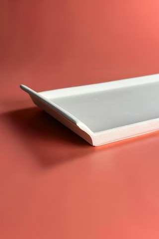 Kıvrık Tepsi Seramik Bisküvi 36x16 Cm