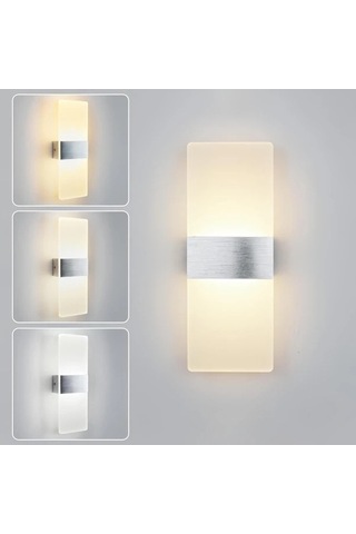 Fastbuy Dream011 Led Duvar Lambası - Modern Gümüş Mat, 3000k-6000k, Oturma-yatak Odası Gümüş