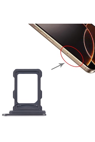 Apple Uyumlu iPhone 16 Pro Max Sim Tepsisi Sim Kart Yuvası Siyah