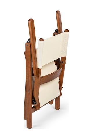 Atina Pvc Katlanır Sandalye - 2 Kademeli Bahçe, Balkon Sandalye Ceviz