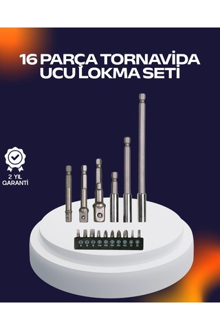 16 Parça Usta İşçilik Bits Takımı Vida Sökme Takma Set 11186867