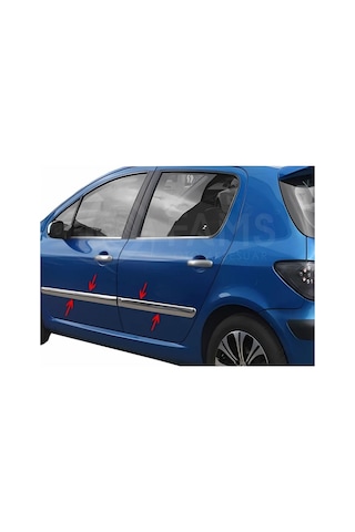 Peugeot 307 Hb Krom Yan Kapı Çıtası 4 Prç. 2000 ve Üzeri P.çelik