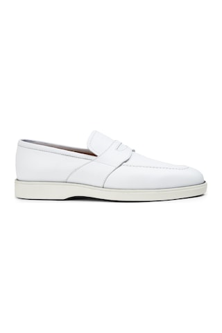 Deery Hakiki Deri Beyaz Erkek Loafer Ayakkabı - 01960mbyzc01 Beyaz