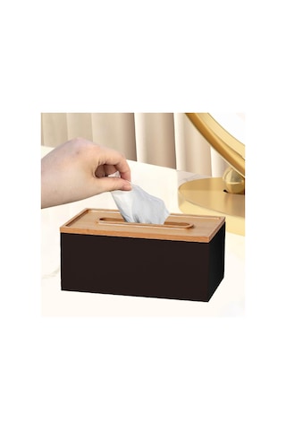 Homyl Mendil Tutucu Modern Dekorasyon Sehpa Için Kağıt Kutusu Siyah