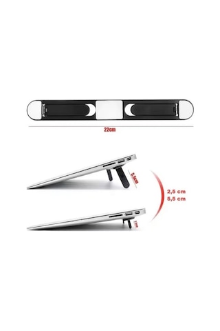 Zensaas41 2 Kademeli Katlanabilir Ve Yapışkanlı Laptop Standı Siyah Cm-438 Zensaa56