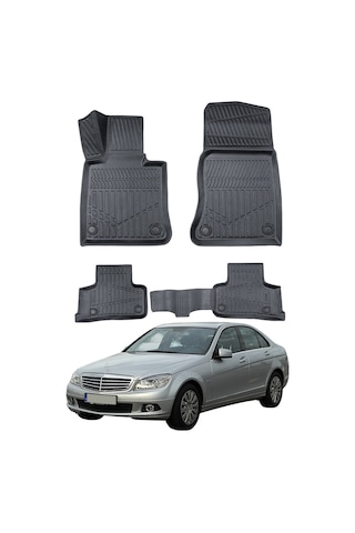 Mercedes C Serisi W204 2007-2014 Uyumlu Araca Özel Lüx 4d Paspas