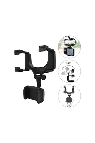 Kenpazar Araba Dikiz Aynasına Takılan Telefon Tutucu Siyah