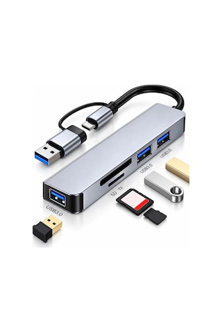 Type-c & Usb 3.0 5-in-1 Çoklayıcı Hub Usb Hub, Sd/tf Kart Okuyucu Adaptör