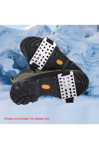 Maiyame Kar Ve Buz Yürüyüşleri İçin 26 Dişli Kayma Engeli, Çelik Ayaklık Koruması, Tüm Ayakkabılara Uyumlu, Hafif Ve Dayanıklı Tasarım Siyah