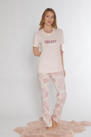 Kısa Kol Yazlık Pijama Takımı Dowry 08-132 Pembe