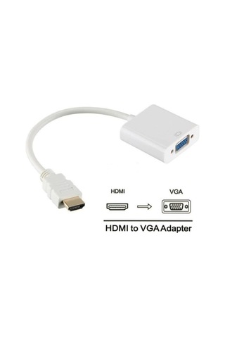 8744 Dijital Hdmı To Vga Görüntü Çevirici Aparat Beyaz Hdmı Çıkışlı Bilgisayarların Görüntüsünü Vga Giri