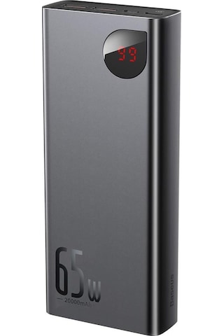 Baseus Adaman 65W 20.000 Mah Telefon Tablet Apple Uyumlu MacBook Dijital Ekran-Siyah