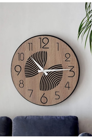 40 Cm Mdf Duvar Saati, Dekoratif Tasarım, Sessiz Mekanizma, Şık Ev Ve Ofis Değer Katar No: Mrc03 Açık Ahşap