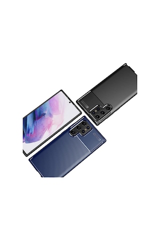 Samsung Uyumlu Galaxy S22 Ultra Kilif Karbon Tasarim Negro Silikon Kapak 529206560