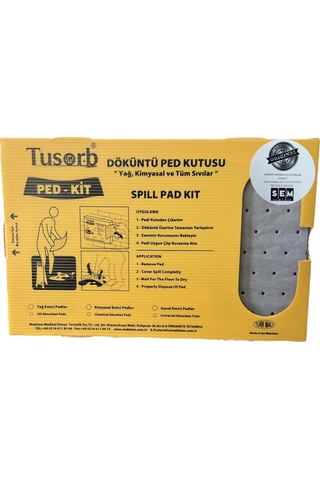 PED-KİT YAĞ VE KİMYASAL DÖKÜNTÜ TEMİZLEME PED 20'li ( renk: gri