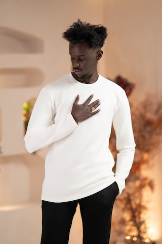 Paul Martin Modal Esnek Kumaş Regular Fit Mevsimlik Sweatshirt Beyaz