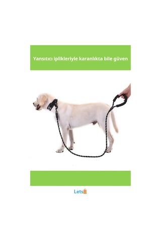 Reflektörlü Yansıtıcı Konforlu Köpek Tasması 130 Cm Orta Ve Büyük Boy Siyah Çok Renkli