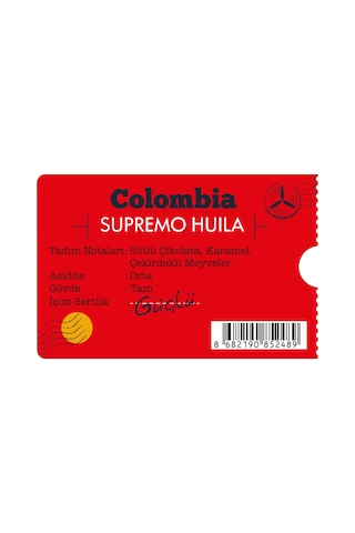 Moliendo Colombia Supremo Huila Yöresel Çekirdek Kahve 1 KG