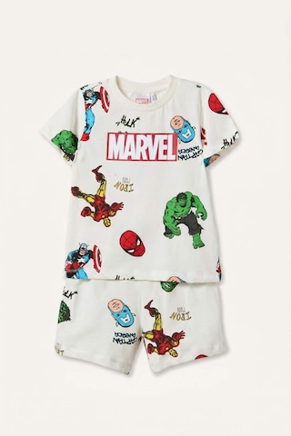 Defacto Marvel Lisanslı Comıcs 2li Şortlu Ecru Pijama Takımı Erkek Bebek H8237a526hser118 Ekru-er118
