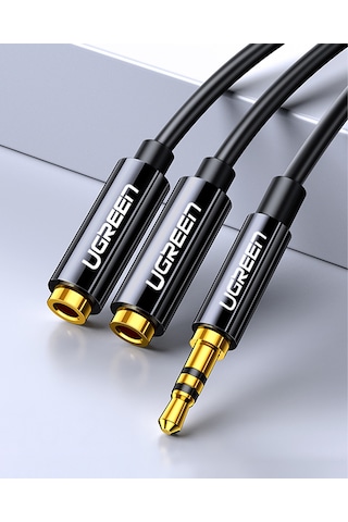 Ugreen 3.5mm 2'li Aux Kulaklık Çoklayıcı, Siyah, 20816