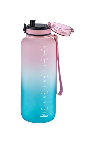 Uzspace Motivasyon Matarası 1500 Ml Mega Büyük Boy Çift Renk 8 Farklı Renk Genel