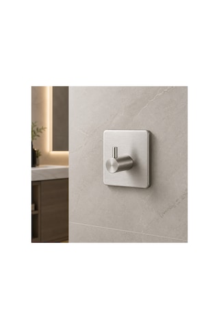 Kare Tekli Modern Banyo Askılık 45 Mm Paslanmaz Çelik Delmeden Yapışkan Montaj Inox